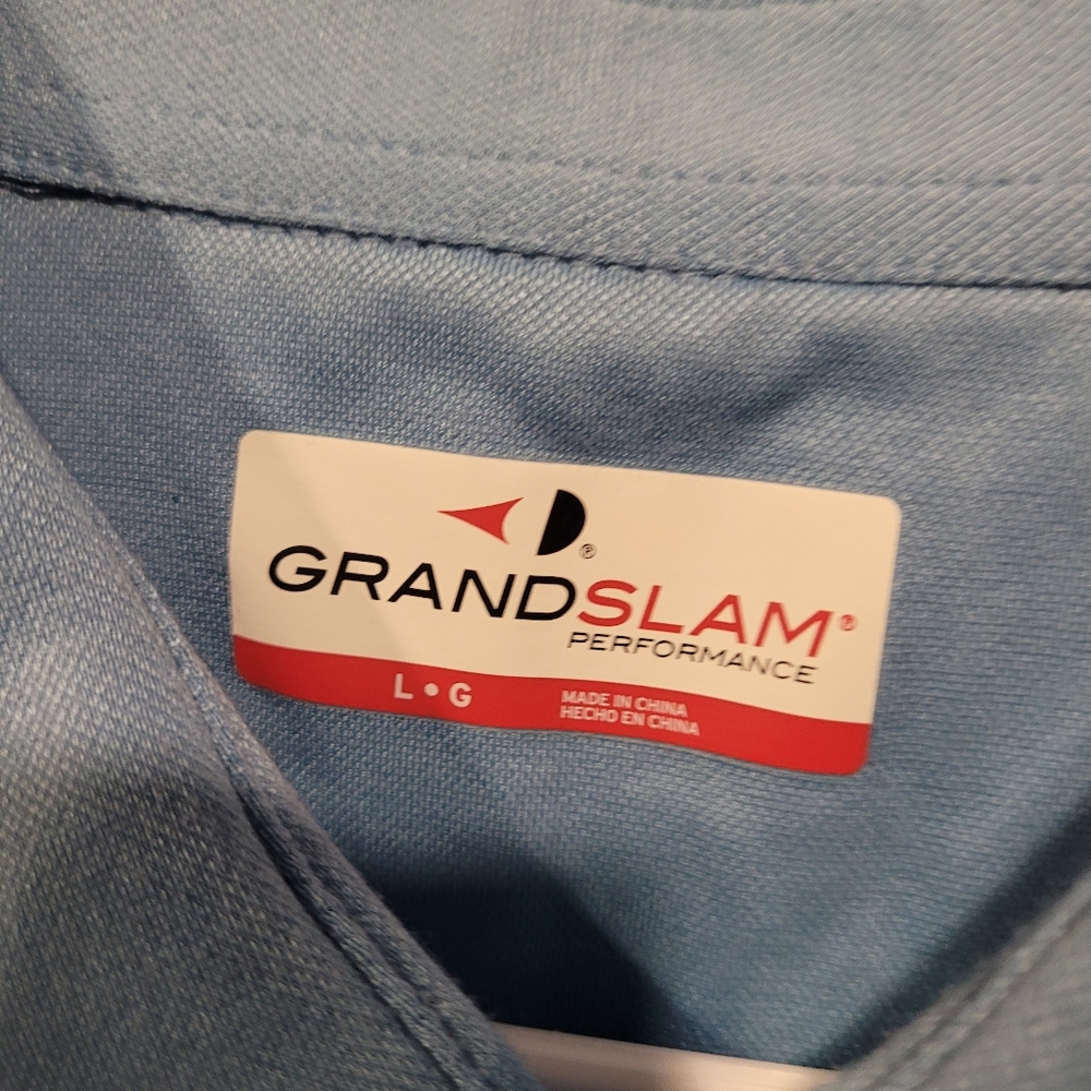 Men's Grand Slam Performance Light Blue Polo Size Large EUC - Picture 2 of 5